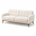 Canapé 3 places tissu bouclé beige avec pieds en bois