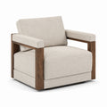 Fauteuil en tissu polyester et cadre en bois de chêne